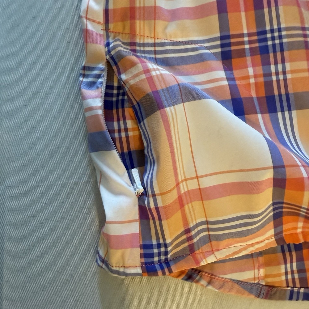 Columbia Kick Fix Plaid Long Sleeve Shirt Orange Pink Insect Block Womens Large - Picture 9 of 10